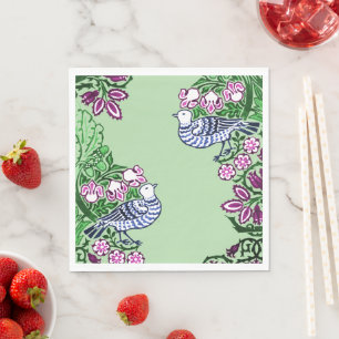 Folk Art Vogels Bloemen Eikels Servet