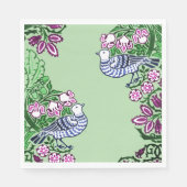 Folk Art Vogels Bloemen Eikels Servet (Voorkant)