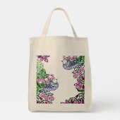 Folk Art Vogels Bloemen Eikels Tote Bag (Achterkant)