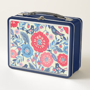 Folk Art Vogels en Aardbei Lunch Box