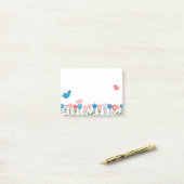 Folk Art Vogels en Bloemen Post-it® Notities Notes (Op bureau)