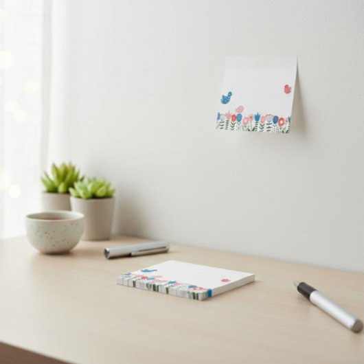 Folk Art Vogels en Bloemen Post-it® Notities Notes