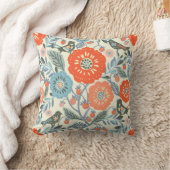 Folk Art Vogels en Strawberry Design Kussen (Deken)