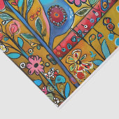 Folk Art Vogels Heldere kleuren Tissuepapier (Detail)