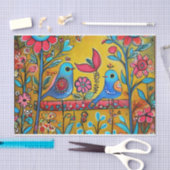 Folk Art Vogels Heldere kleuren Tissuepapier (Craft)