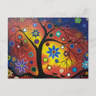 FOLK ART wacht op het Briefkaart voor zonsondergan