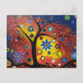 FOLK ART wacht op het Briefkaart voor zonsondergan (Voorkant)