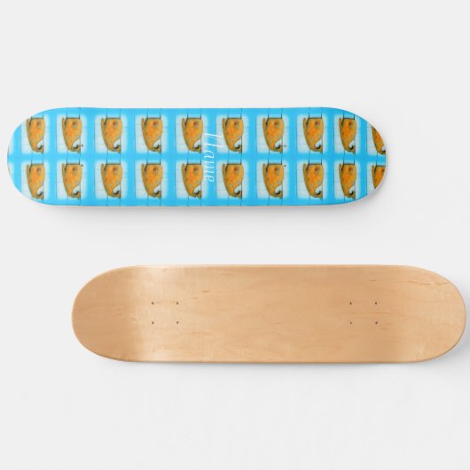 Folk art walvissen blauw Thunder_Cove Persoonlijk Skateboard (Horizontaal)