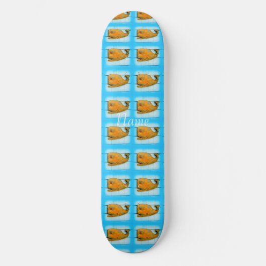 Folk art walvissen blauw Thunder_Cove Persoonlijk Skateboard (Voorkant)