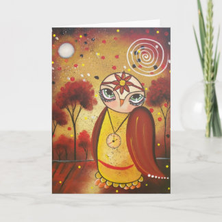 FOLK ART Wat is de tijd door LORI wenskaart Kaart