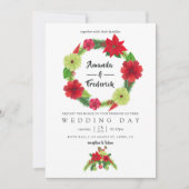 Folk Art Waterverf Bloemen Kerstmis Bruiloft Kaart (Voorkant)