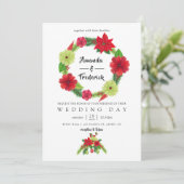 Folk Art Waterverf Bloemen Kerstmis Bruiloft Kaart (Staand voorkant)