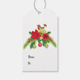 Folk Art Waterverf Floral Kerstmis Cadeaulabel