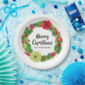 Folk Art Waterverf Floral Kerstmis Papieren Bordje (Feest)