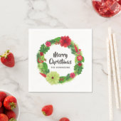 Folk Art Waterverf Floral Kerstmis Servet (Insitu)