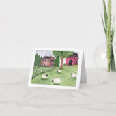 Folk Art Waterverf Sheep Notitiekaartje (Voorkant)