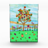  Folk Art Whimsical Autumn Tree Fall Leaves Fotoblokken (Voorkant)