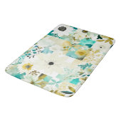  Folk Art White en Turquoise Flowers Badmat (Gekanteld)