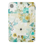  Folk Art White en Turquoise Flowers Badmat (Voorkant Verticaal)