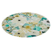  Folk Art White en Turquoise Flowers Snijplank (Hoek)