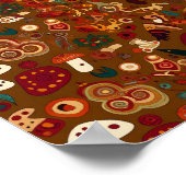 Folk Art Wild Mushroom Design Poster (Hoek)
