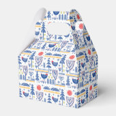 Folk Art Winter Bird Pattern Bedankdoosjes (Achterkant)