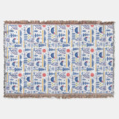 Folk Art Winter Bird Pattern Deken (Voorkant)