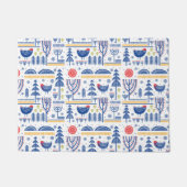 Folk Art Winter Bird Pattern Deurmat (Voorkant)