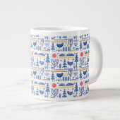 Folk Art Winter Bird Pattern Grote Koffiekop (Voorkant rechts)
