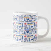 Folk Art Winter Bird Pattern Grote Koffiekop (Rechts)