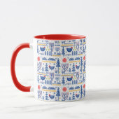 Folk Art Winter Bird Pattern Mok (Links)