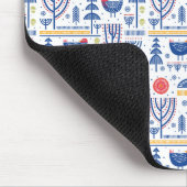 Folk Art Winter Bird Pattern Muismat (Hoek)