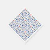 Folk Art Winter Bird Pattern Servet (Hoek)