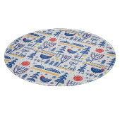 Folk Art Winter Bird Pattern Snijplank (Hoek)