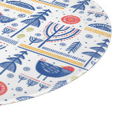 Folk Art Winter Bird Pattern Snijplank (Hoek)