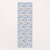 Folk Art Winter Bird Pattern Yogamat (Voorkant)