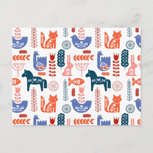 Folk Art Woodland Animal Briefkaart (Voorkant)