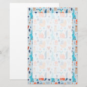 Folk Art Woodland Animal Pattern Briefpapier (Voorkant / Achterkant)