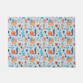 Folk Art Woodland Animal Pattern Deurmat (Voorkant)