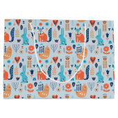 Folk Art Woodland Animal Pattern Groot Cadeauzakje (Achterkant)