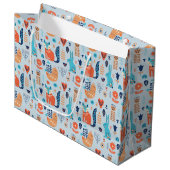 Folk Art Woodland Animal Pattern Groot Cadeauzakje (Voorkant Gekanteld)