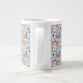 Folk Art Woodland Animal Pattern Grote Koffiekop (Achterkant)