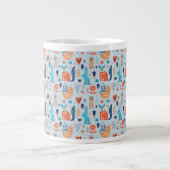 Folk Art Woodland Animal Pattern Grote Koffiekop (Voorkant)