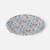 Folk Art Woodland Animal Pattern Papieren Bordje (Gekanteld)