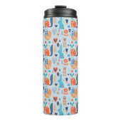 Folk Art Woodland Animal Pattern Thermosbeker (Voorkant)