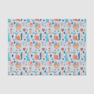 Folk Art Woodland Animal Pattern Tissuepapier