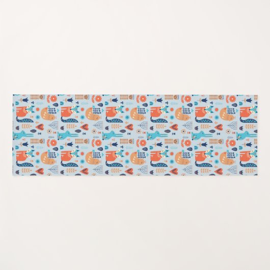 Folk Art Woodland Animal Pattern Yogamat (Voorkant (horizontaal))