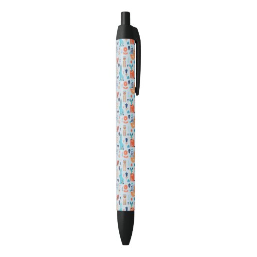 Folk Art Woodland Animal Pattern Zwarte Inkt Pen (Achterkant (Verticaal))