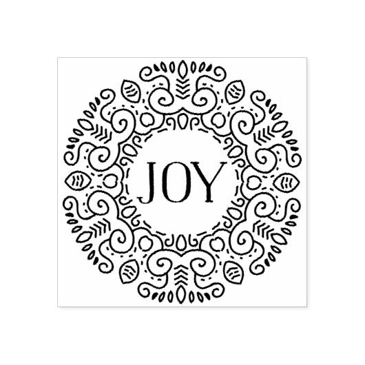 Folk Art Wreath | Vrijdag Rubberstempel (Afrduk)