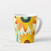 Folk Art Yellow Flowers Latte Mok (Rechterhoek)